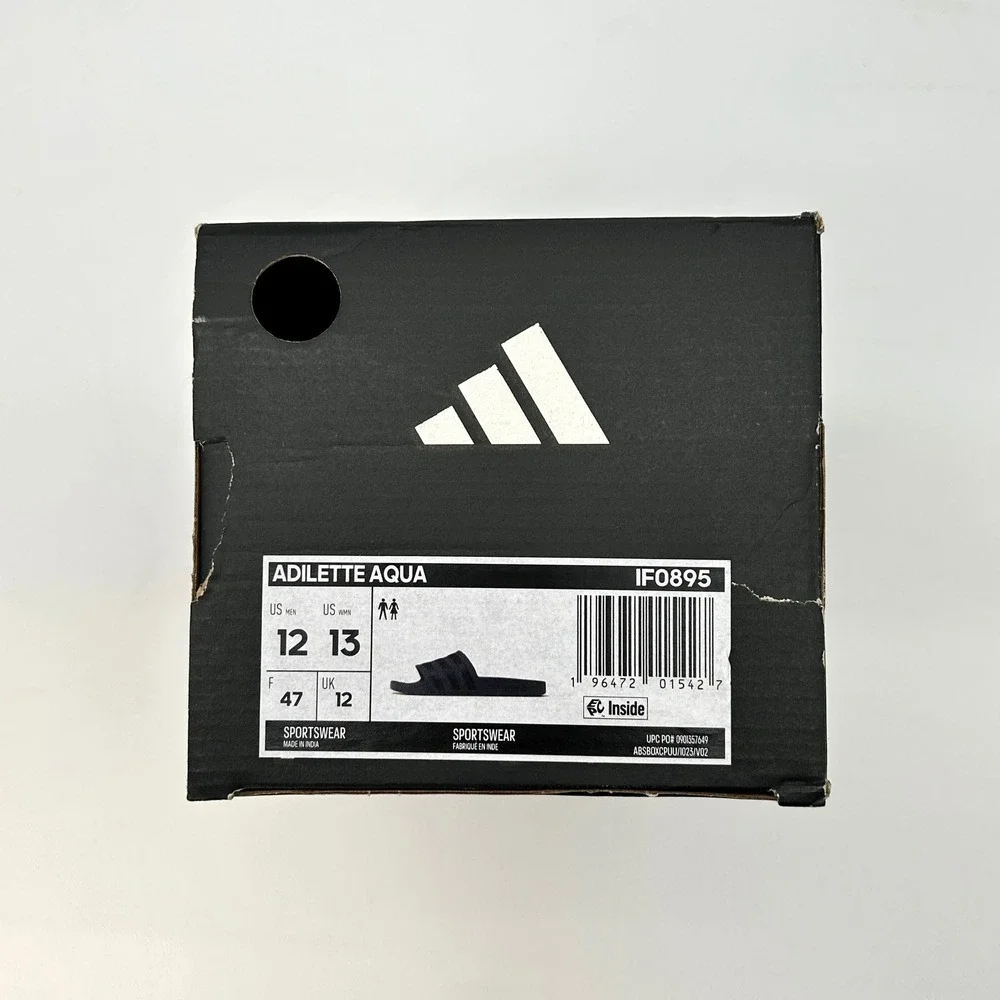 NEW adidas Adilette Aqua Slides Mens Size 12 Womens Size 13 Navy Blue IF0895